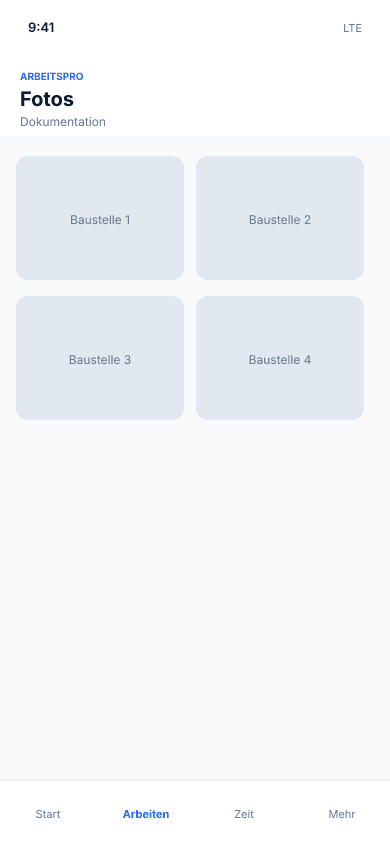 ArbeitsPRO Mobile Fotodokumentation